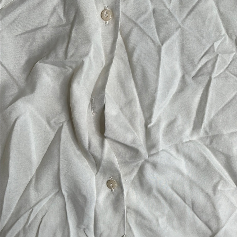 Cream Long Sleeve Blouse with Classic Collar - Picture 3 of 7